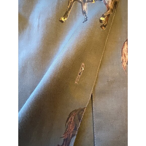 Vintage 80s J.G. Hook Equestrian Horse Print Rayon Button-Up Shirt Size 10 - Picture 4 of 5